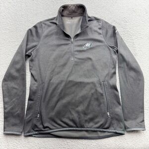 Nike Golf Philadelphia Eagles Therma-FIT Quarter Zip Pullover Gray Womens Medium